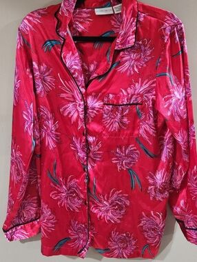 Jaclyn Smith Sleepwear Top Floral Size M  Hot Pink